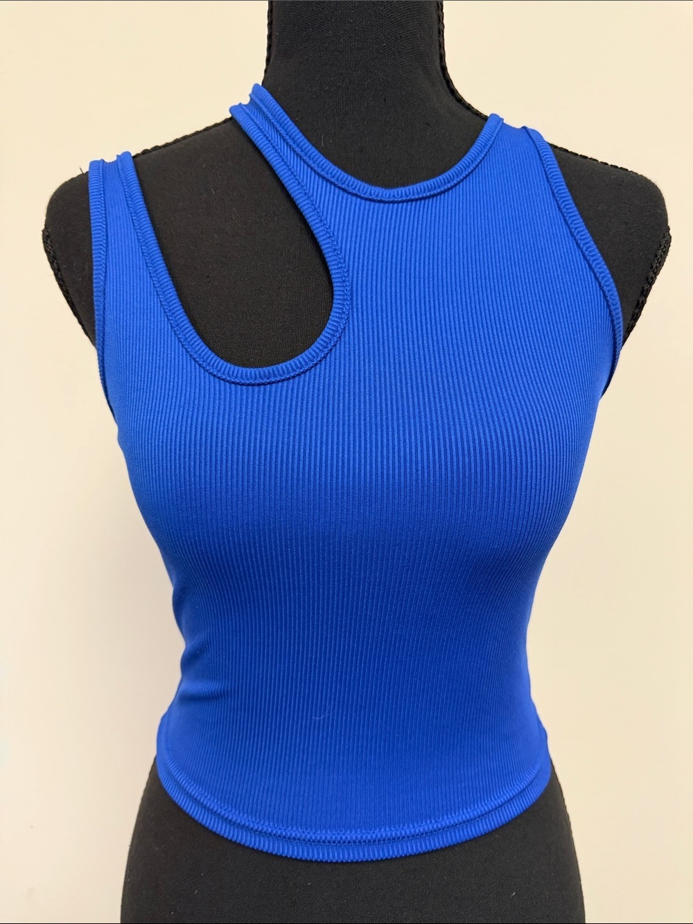 SHEIN Cutout Ribbed Tank Top - Blue